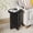 End table-Black, variant on YOCWO Round Small End Tables for Living Room with Wave Base, Mordern MDF Side Table for Bedroom Small Space with Marble Veneer Finish, Black