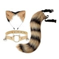 thumbnail image 3 of Gato Orejas Cola Cosplay Gargantilla Felpa Halloween Zulema Marrón Negro, 3 of 8