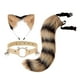 thumbnail image 3 of Disfraz de orejas y cola de gato, tocado de cosplay para mascarada de Halloween Amarillo negro, 3 of 9