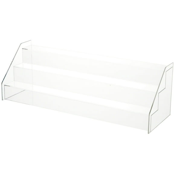 Plymor Clear Acrylic 3-Step Open Front Display Stairs, 6.5" H x 20.25" W x 6.5" D
