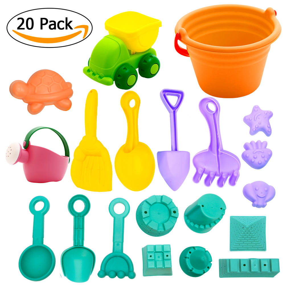 20Pcs/Set Fun Outdoor Little Kids Colorful Beach Sand Play Toy Tool Set