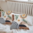 thumbnail image 6 of Boho Middle Century Throw Pillow Covers 24x24 Inch Set of 2, Modern Abstract Botanical Geometric Waterproof Outdoor Pillow Covers, Decorative Cushion Pillowcases for Couch, Sofa, Bed, Garden, Patio, 6 of 9