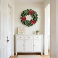 thumbnail image 6 of Tuvgenk Wreath Front Door Spring Wreath Red Plastic Artificial Flower 17x17 inch Hanging Door Sign Home Decor, 6 of 6