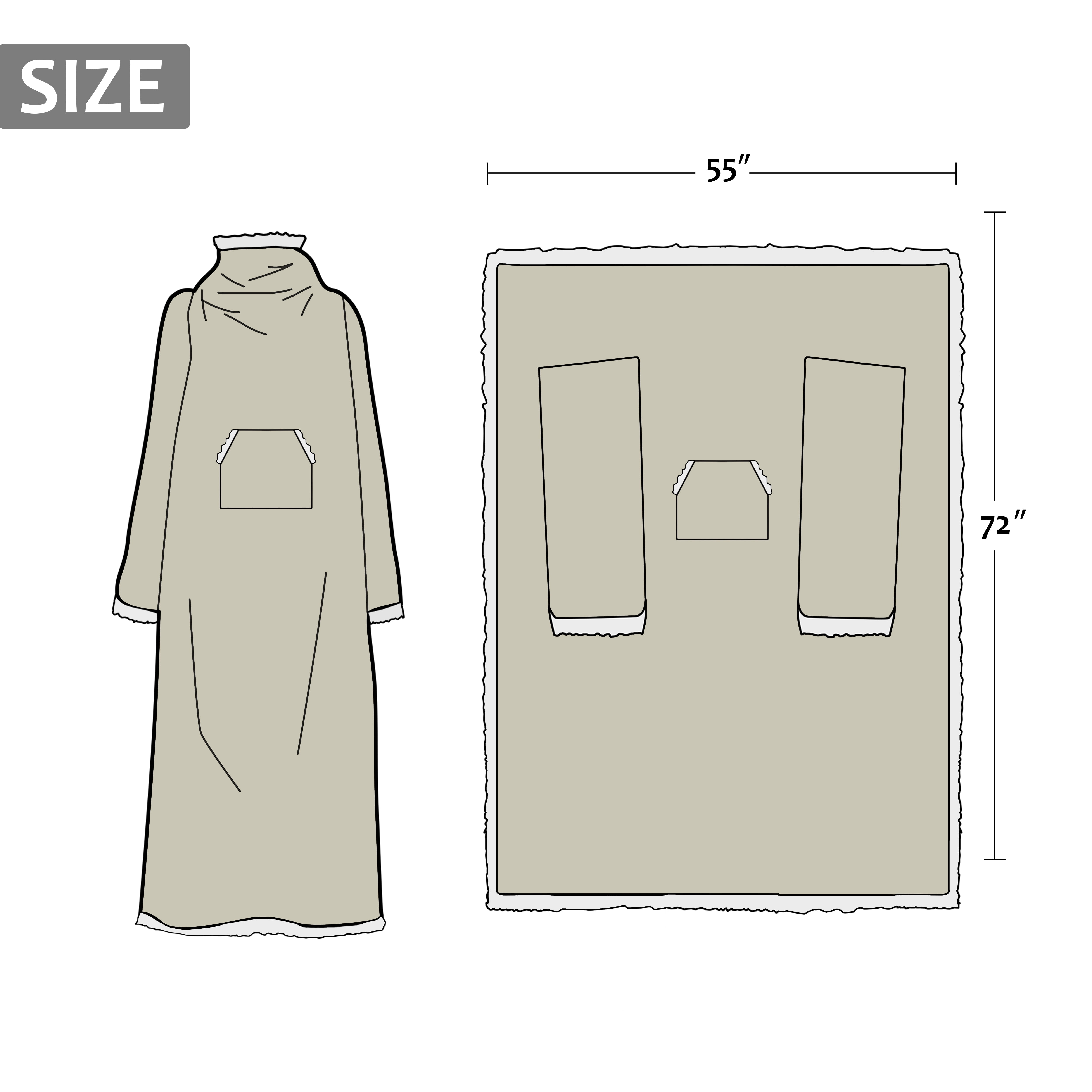 Catalonia Wearable TV Blanket with Sleeves Arms Warm Micro Plush Sherpa Fleece for Adult Large Wrap Throw Robe 72 x 55”