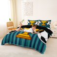 thumbnail image 3 of Erosebridal Football Soccer Theme Queen Duvet Cover Set,Kids Ball Sport Games Bedding For Boys,Reversible Black 3-Piece,No Comforter, 3 of 6