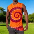 thumbnail image 5 of MELDVDIB Mens Tank Tops Tie-Dye Crew Neck Loose Sleeveless T-Shirt Breathable Summer Beach Vacation Stylish Pullover Tees, 5 of 5
