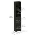 thumbnail image 3 of HOMCOM Bathroom Storage Cabinet, Tall Cabinet with Drawer, Black, 3 of 10