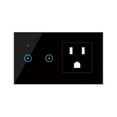 thumbnail image 2 of Interrupteur Intelligent, Compatible avec Télécommande Vocale 95-250v Prise Murale avec Commande Vocale Compatible Interrupteur Wi-fi Prise Interrupteur Application Télécommande Application avec 2 Prises Murales Wi-fi Iuppa, 2 of 5