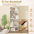 thumbnail image 3 of XPOPR 6-Tier Bookcase, 70” Tall Freestanding Bookshelf with 6 Open Shelves, Anti-Toppling Kits, Floor Display Storage Organizer for Living Room, Study, Kitchen, Home & Office (White, 70" H), 3 of 9