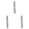 thumbnail image 1 of Rainbow Ribbon Círculo de madera Anillo Sonajero Cometa de mano Desarrollar juguete sensorial (A), 1 of 2