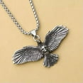 thumbnail image 3 of HOOUN Men Silver Skull Eagle Pendant Animal Necklace Punk Rock Biker Jewelry Chain 24", 3 of 4