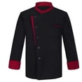 thumbnail image 2 of Unisex Chef Jacket Men's Chef Coat Restaurant Kitchen Chef Uniform Black 3XL, 2 of 6