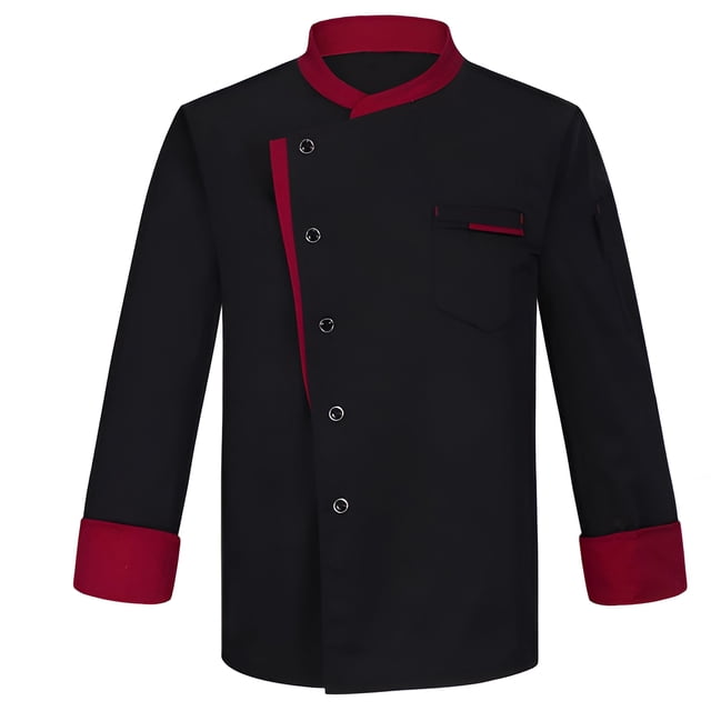 Nokdvo Chef Jackets Men Lightweight Button Closure Breathable Short Sleeve Jacket Spring Summer Relaxed Fit Workwear Pockets,Black 2XL
