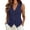 Navy, variant on Women's Linen Blend Vest Top, V-Neck Button Down Sleeveless Waistcoat, Tailored Slim Fit Summer Blazer Coffee M