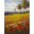 thumbnail image 2 of Hulsey 12x14 Gold Ornate Wood Framed with Double Matting Museum Art Print Titled - Wildflower Hillside, 2 of 4