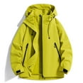 thumbnail image 4 of SERTG Men's Casual Sport Hooded Windbreaker Pullover Fall Winter Windproof Water Repellent Zip Pockets Outdoor Jacket for Men(Yellow,XL), 4 of 9