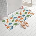 thumbnail image 2 of White Cartoon Cute Dinosaurs Pattern Bathroom Rugs Mat,Non Slip Microfiber Bathroom Rug,Rubber Backing,Soft Bathroom Mats for Bathroom Floor,Tub and Shower,60x24in(150x60cm), 2 of 5