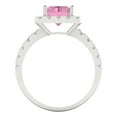 thumbnail image 4 of Halo Engagement Ring for Women - 3.84ct Simulated Pink Diamond in 14K White Gold Promise Ring, 4 of 6