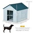 thumbnail image 3 of PawHut 26" Plastic Dog House Outdoor, Waterproof Dog Kennel, Blue, 3 of 10