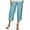 Blue, variant on Women Fashion Solid Color Cotton Flax Elastic Long Pants Beach Leisure Trousers