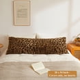 thumbnail image 2 of Funda de almohada corporal XeGe Fluffy con estampado de leopardo, 20 x 54 cm, color marrón, 2 of 7