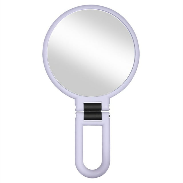 OUSITAID 10X/15X Magnifying Handheld Mirror Folding Handle Double-sided Portable Travel Magnified Hand Mirror Pedestal Makeup Mirror