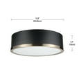 thumbnail image 3 of Globe Electric Selina 2-Light Matte Black Flush Mount Ceiling Light with Frosted Glass Shade, 3 of 7