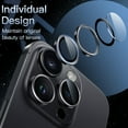 thumbnail image 3 of JETech Camera Lens Protector for iPhone 15 Pro 6.1-Inch and iPhone 15 Pro Max 6.7-Inch, 9H Tempered Glass Metal Individual Ring Cover, HD Clear, 3-Pack (Space Black), 3 of 7