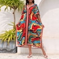 thumbnail image 4 of HAJWOH Hawaiian Muumuu Dress for Women Tropical Print Cotton Loose Fit Moo Moos Casual Lounge Wear, 4 of 5