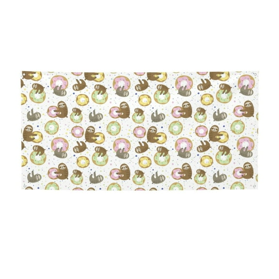 Picia Donut Sloth Pattern Party Banner, Festive Decoration, Holiday Banner, Celebration Decor, Event Banner, Reusable Party Banner-Small
