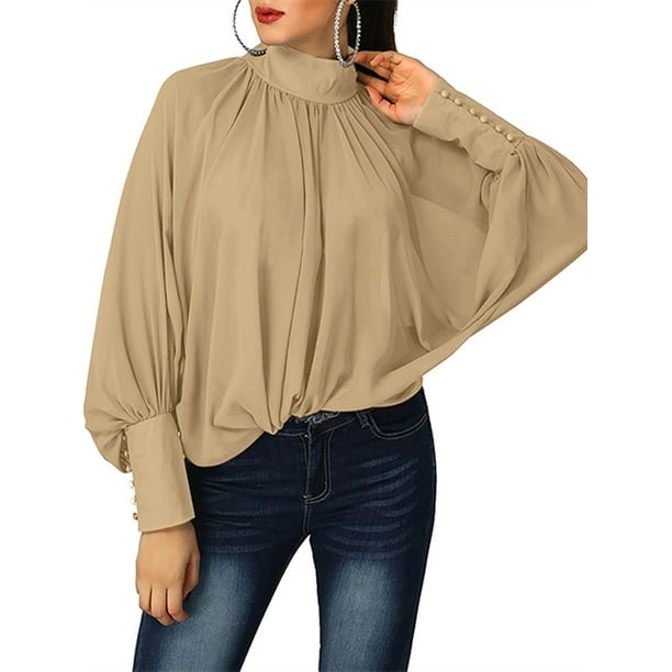 MTONY LLC - Women's Loose Fashion Batwing Long Sleeve Casual Tops Comfy ...