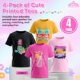 thumbnail image 7 of MISS POPULAR Girls 4-Pack Super Soft Short Sleeve T-Shirts Rainbow Butterfly Glitter Print Cute Design| Sizes 7-16, 7 of 7