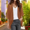 thumbnail image 2 of Cathalem Women Chiffon Kimono Cardigan,Dressy 3/4 Sleeve Chiffon Open Front Lightweight Summer Blouse Tops,Sheer Beach Cover Up (Brown,XXXXXL), 2 of 4