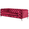 thumbnail image 1 of ACME Adam Causeuse en Velours Capitonné Rouge, 1 of 1