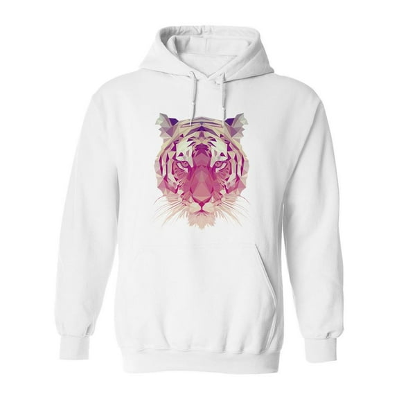 Polygonal Tiger Design Hoodie Men -Image by Shutterstock, Male 4X-Large