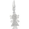 Women's Diamond Accent Sterling Silver Girl Charm Clip-On Charm