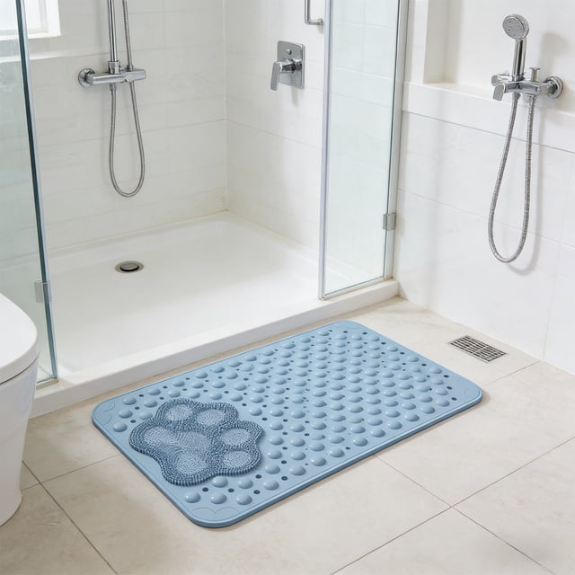 Kadlawus Bathroom Mat for Shower, PVC Non Slip Floor Mat, Eco Friendly Massage Foot Mat for Bathroom or Toilet, Textured Rug for Wet Floors, Easy Clean Waterproof Mat for Shower Room Floor