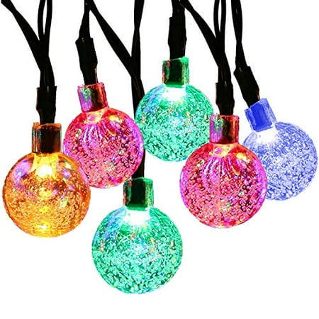 jar-owl Solar String Light 20ft 30LED Fairy String Lights Bubble Crystal Ball Lights Decorative Lighting for Christmas Garland Garden Home Patio Lawn Party Holiday Outdoor Decor (Multicolor)