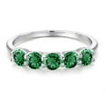 thumbnail image 3 of Gem Stone King 1.50 Ct Round Green Nano Emerald 925 Sterling Silver Ring, 3 of 6