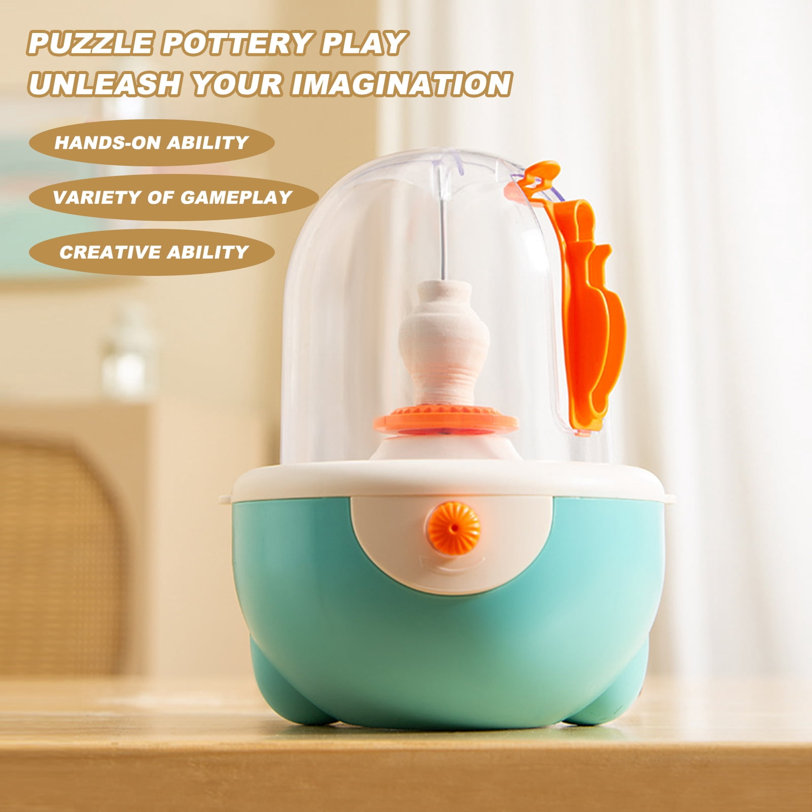 Trendix Mini Ceramic Wheel Kit, Electric DIY Clay Sculpting Tool, Pottery Wheel Painting Kit Arts and Crafts for Kids