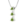 thumbnail image 2 of 0.22 ct Brilliant Round Cut Natural Peridot 14k White hypoallergenic Solid gold Designer Everyday Affordable Dainty Necklace Pendant with 16" Chain, 2 of 6