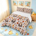 thumbnail image 3 of Manfei Cute Fall Bear Full Size Comforter Sets, Autumn Maple Leaf Bedding Comforter Set, Gray Tan, Reversible, 3-Piece, 1 Comforter and 2 Pillowcases, 3 of 7