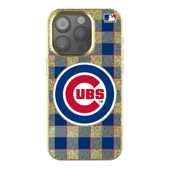 Keyscaper Chicago Cubs Plaid Bling iPhone Case