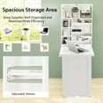 thumbnail image 4 of Gymax Wall Mounted Computer Convertible Desk Floating Desk w/ Storage Bookcases White, 4 of 10