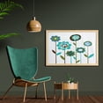 thumbnail image 2 of Green Flower Wall Art with Frame, Grunge Floral Doodles Circles and Lines Pattern Geometric Design Retro Leaves, Printed Fabric Poster for Bathroom Living Room, 35" x 23", Multicolor, by Ambesonne, 2 of 2