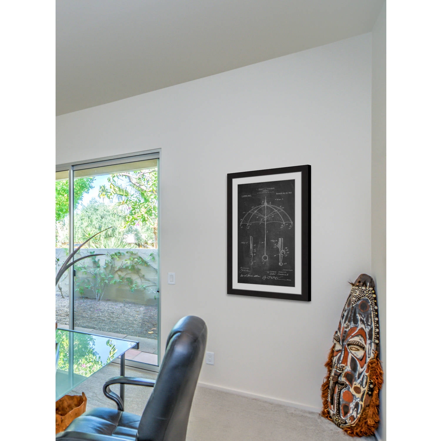 "Umbrella 1912 Chalk" Framed Painting Art Print