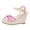 Pink, variant on Womens Open Toe Espadrilles Wedge Heels Tie Lace up Cute Ankle Strap Comfortable Platform Sandals Dressy Shoes Black Size 6.5