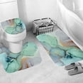 thumbnail image 2 of 4Pcs Green Marble Shower Curtain Sets, Bathroom Sets with Shower Curtain and Rugs,Bathroom Decor Rug Toilet Lid Cover and Non-Slip U Shape Mat, Waterproof Shower Curtain with 12 Hook, 2 of 6