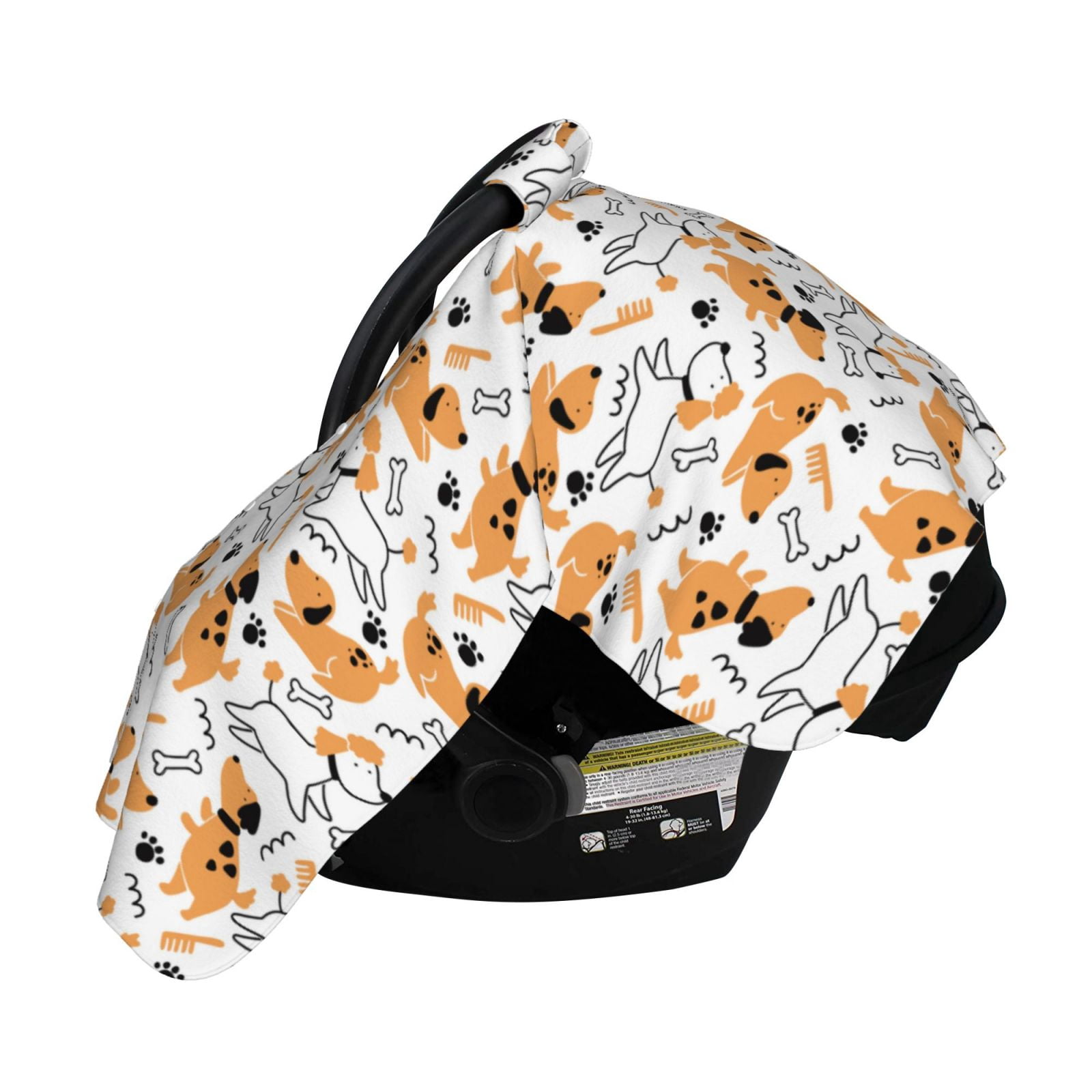 Naloa Cute Dog Baby Car Seat Cover, Breathable Baby Carrier Cover, Multiuse Baby Carrier Cover & Nursing Breastfeeding Cover