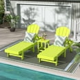 thumbnail image 4 of 3 Piece Laguna Adirondack Poly Reclining Chaise Lounge With Wheels, Lime, 4 of 4